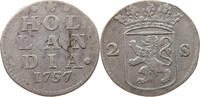 NETHERLANDS HOLLAND 2 STUIVERS 1757 SS 21,00 EUR  plus 5,99 EUR verzending