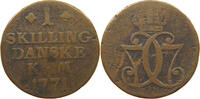 DENMARK SKILLING Christian VII. (1766-1808) -