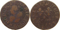 FRANCE DOMBES DOUBLE TOURNOIS Marie de Bourbon de Montpensier (1560-1582). -