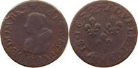 FRANCE DOMBES DOUBLE TOURNOIS Marie de Bourbon de Montpensier (1560-1582). -