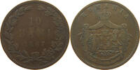ROMANIA 10 BANI Carol I. 1866-1914 -