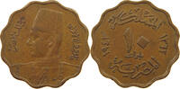 EGYPT 10 MILLIEMES Farouk I. 1936-1952 -