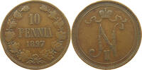 FINLAND 10 PENNIÄ Nikolaus II. (1894-1917) -