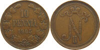 FINLAND 10 PENNIÄ Nikolaus II. (1894-1917) -