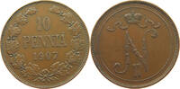 FINLAND 10 PENNIÄ Nikolaus II. (1894-1917) RARE -
