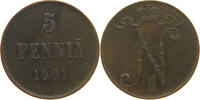 FINLAND 5 PENNIÄ Nikolaus II. (1894-1917) -