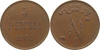 FINLAND 5 PENNIÄ Nikolaus II. (1894-1917) -
