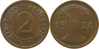 WEIMARER REPUBLIK 2 PFENNIG SLIGHTLY OFF-CENTER -