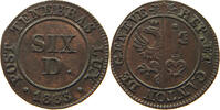 Schweiz, Genf 6 Deniers 1833 ss+ 50,00 EUR  plus 5,99 EUR verzending