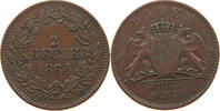 BADEN DURLACH 1/2 KREUZER 1864 Friedrich I. Großherzog (1852-1907) VF