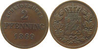 BAYERN 2 PFENNIG Ludwig II. (1864-1886) DOPPELSCHLAG 6 -