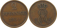 BRAUNSCHWEIG CALENBERG HANNOVER 2 PFENNIG Ernst August 1837-1851. -