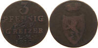REUSS ÄLTERE LINIE ZU OBERGREIZ 3 PFENNIG Heinrich XIII. 1800-1817. -
