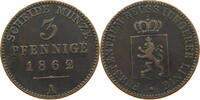 REUSS JÜNGERE LINIE ZU SCHLEIZ 3 PFENNIG Heinrich LXVII. 1854-1867 -