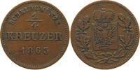 SCHWARZBURG RUDOLSTADT 1/4 KREUZER 1863 Friedrich Günther 1807-1867. SS 15,00 EUR  plus 5,99 EUR verzending