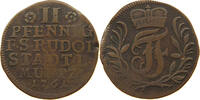 SCHWARZBURG RUDOLSTADT 2 PFENNIG Johann Friedrich (1744-1767) -