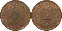 MAURITIUS 2 CENTS ELIZABETH II. (1952-2022) -