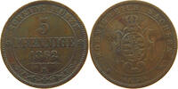 SACHSEN ALBERTINISCHE LINIE 5 PFENNIG JOHANN 1854-1873 -