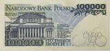 Polen 100000 Zlotych 1990 Serienschein fast GEM UNC, Knick in der Mitte