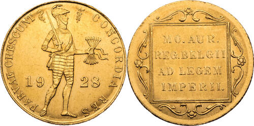 Niederlande, Holland 1928 Wilhelmina (1890-1948) - Handelsdukat EF Kratzer