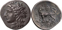 Ionien Drachme 266-233 v. Chr. Milet, Magistrat Nikeratos, Kopf des Apollon / Löwe dunkle Patina, VF+