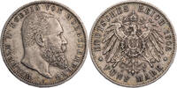 Kaiserreich, Württemberg 5 Mark Wilhelm II. (1891-1918) - Kursmünze (1892-1913) -