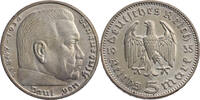 Drittes Reich 5 Reichsmark Hindenburg - Kursmünze (1935-1936) -