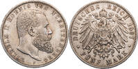Kaiserreich, Württemberg 5 Mark Wilhelm II. (1891-1918) - Kursmünze (1892-1913) -