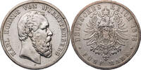 Kaiserreich, Württemberg 5 Mark Karl (1864-1891) - Kursmünze (1874-1888) -