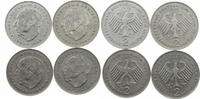 Bundesrepublik Deutschland 4 x 2 DM 2 D-Mark Kursmünzen Theodor Heuss -