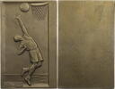 Medaille Basketballspieler beim Korbwurf -