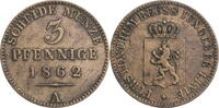 Reuss, jüngere Linie zu Schleiz 3 Pfennige Heinrich LXVII. (1854-1867) - Kursmünze (1855-1864) -