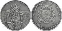 Kongo, Republik 1000 Francs Nashorn - Silver Bullion -