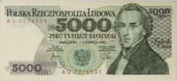 Polen 5000 Zlotych Serienschein -