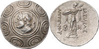 Makedonien, Königreich Tetradrachme Antigonos III. Doson, makedonischer Schild mit Kopf des Pan / Athena Alkidemos -
