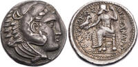 Makedonien, Königreich Tetradrachme Alexander III., Amphipolis, Kopf des Herakles / Zeus aetophoros -