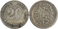 Kaiserreich 20 Pfennig 1874 B Kursmünze (1873-1877) s-ss 8,00 EUR  plus 10,00 EUR verzending