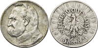 Polen 5 Zloty Jozef Pilsudski - Kursmünze (1934-1938) -