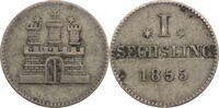 Hamburg, Stadt 1 Sechsling 1855 ss 12,00 EUR  plus 10,00 EUR verzending