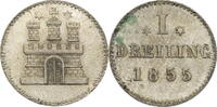 Hamburg, Stadt 1 Sechsling 1855 ss 12,00 EUR  plus 10,00 EUR verzending