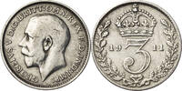 Großbritannien 3 Pence Georg V. (1910-1936) - Kursmünze (1911-1920) -