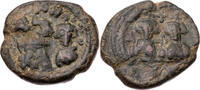 Byzanz Halbfollis (20 Nummi) Constans II. mit Constantinus IV., Heraclius und Tiberius, Karthago, R! -