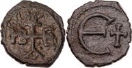 Byzanz Pentanummium (5 Nummi) Mauricius Tiberius, Antiochia, Monogramm / Wert, seltene Variante! -