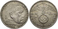 Drittes Reich 5 Reichsmark Hindenburg - Kursmünze (1936-1939) -