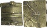 Ghana Goldstaubgewicht der Ashanti-Akan in Form eines Schildes -