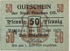 Pitschen, Oberschlesien 50 Pfennig Gutschein -