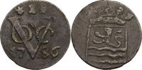 VOC, Zeeland, Niederlande 1 Duit Verenigde Oost-Indische Compagnie, Provincie Zeeland -