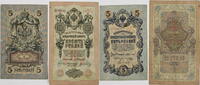 Russland, Zarenreich 5, 10 Rubel Lot von 2 verschiedenen Scheinen -