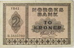 Norwegen 2 Kroner Banknote -