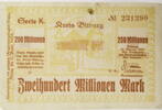 Bitburg 200000000 Mark Bitburger Großnotgeldschein -